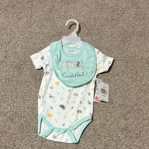 Baby Gear Mint Green and White Bodysuit Set
